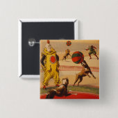 Barnum & Bailey - Marvelous Football Dogs Vierkante Button 5,1 Cm (Voorkant /achterkant)