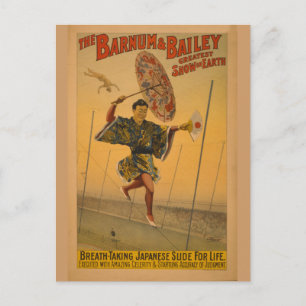 Barnum & Bailey Slide for Life Circus Poster Briefkaart