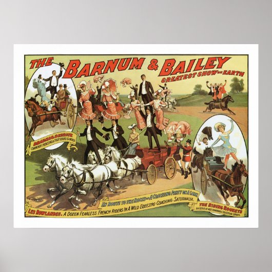 Barnum & Bailey Trick Riders Advertisement Poster (Voorkant)