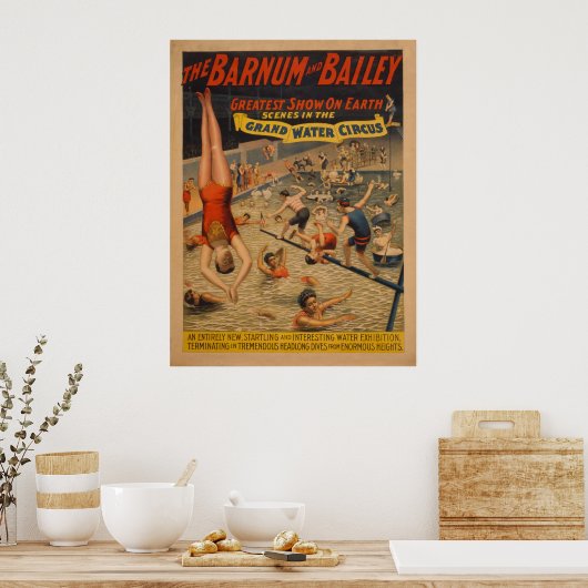Barnum en Bailey Grand Water Circus Poster (Keuken)