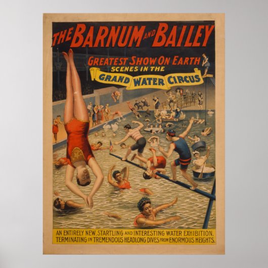 Barnum en Bailey Grand Water Circus Poster (Voorkant)