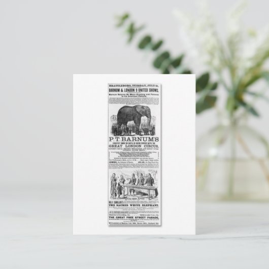 Barnum & London 9 United Shows Ad Briefkaart (Staand voorkant)