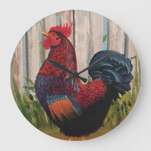 Barnvelder Rooster Rustic Kitchen Clock Grote Klok