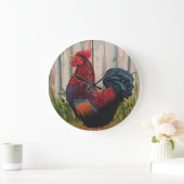 Barnvelder Rooster Rustic Kitchen Clock Grote Klok (Huis)