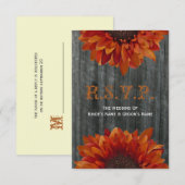 Barnwood and Sunflower Fall Wedding Small RSVP (Voorkant / Achterkant)