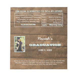 Barnwood Aqua Graduation Favor Candy Wrappers Notitieblok