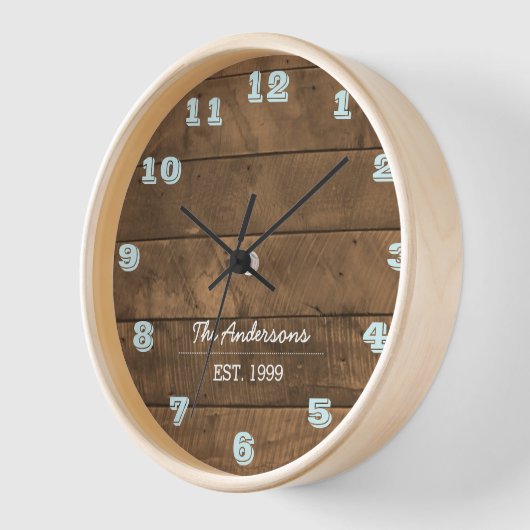 Barnwood Aqua Personalized Clock (Hoek)