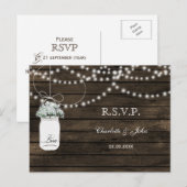Barnwood baby's ademmoerasjars bruiloft RSVP Uitnodiging Briefkaart (Voorkant / Achterkant)