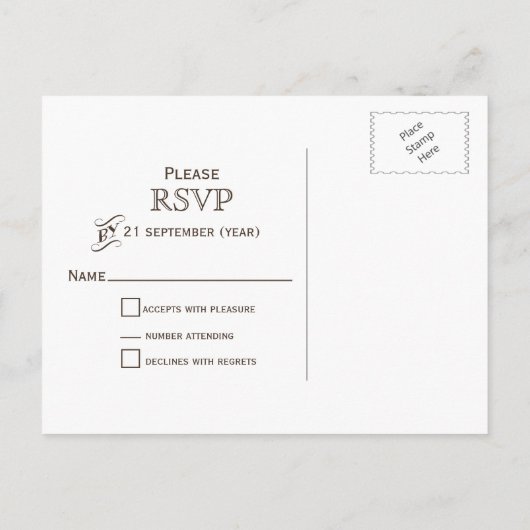 Barnwood baby's ademmoerasjars bruiloft RSVP Uitnodiging Briefkaart (Achterkant)