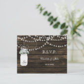 Barnwood baby's ademmoerasjars bruiloft RSVP Uitnodiging Briefkaart (Staand voorkant)