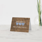 Barnwood Blauw Bevestiging Dank u Nota Bedankkaart (Voorkant)