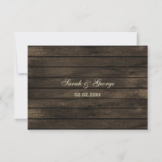 Barnwood bloeien rustieke bruiloft RSVP (Achterkant)