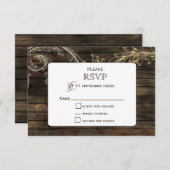 Barnwood bloeien rustieke bruiloft RSVP (Voorkant / Achterkant)