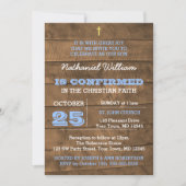 Barnwood Blue Bevestiging Uitnodiging (Voorkant)