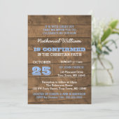 Barnwood Blue Bevestiging Uitnodiging (Staand voorkant)