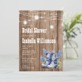 Barnwood & Blue Bonnet Vrijgezellenfeest Kaart (Staand voorkant)