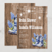 Barnwood & Blue Bonnet Vrijgezellenfeest Kaart (Voorkant / Achterkant)