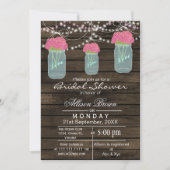 Barnwood blue mason jar rustige vrijgezellenfeest kaart (Voorkant)