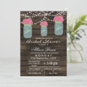 Barnwood blue mason jar rustige vrijgezellenfeest kaart (Staand voorkant)