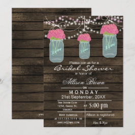 Barnwood blue mason jar rustige vrijgezellenfeest kaart