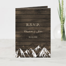 Barnwood Camping Rustic Mountains Wedding rsvp