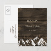 Barnwood Camping Rustic Mountains Wedding rsvp Uitnodiging Briefkaart (Voorkant / Achterkant)