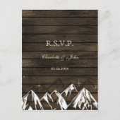 Barnwood Camping Rustic Mountains Wedding rsvp Uitnodiging Briefkaart (Voorkant)