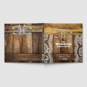 Barnwood Country Lace Hoefijzers bruiloft Gastenboek (Volledig)