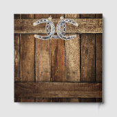 Barnwood Country Lace Hoefijzers bruiloft Gastenboek (Achterkant)