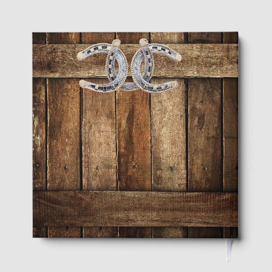 Barnwood Country Lace Hoefijzers bruiloft Gastenboek (Achterkant)