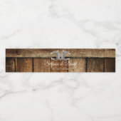 Barnwood Country Lace Hoefijzers bruiloft Waterfles Etiket (Enkel label)