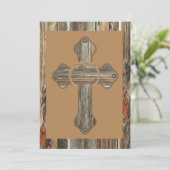 Barnwood Cross met touwen en conchos Kaart (Staand voorkant)