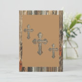 Barnwood Crosses met doppen en conchos Kaart (Staand voorkant)