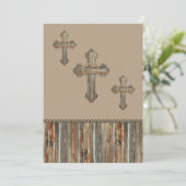 Barnwood Crosses met doppen en conchos Kaart (Staand voorkant)
