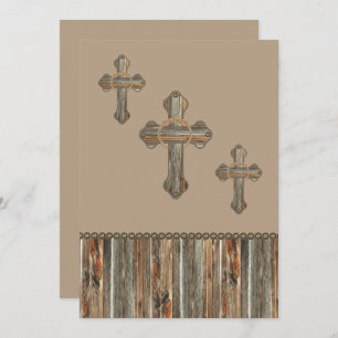 Barnwood Crosses met doppen en conchos Kaart