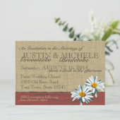 Barnwood Daisies BBQ Wedding Kaart (Staand voorkant)