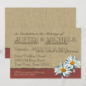 Barnwood Daisies BBQ Wedding Kaart (Voorkant / Achterkant)