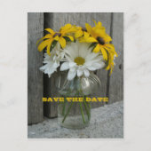 Barnwood, Daisies, Black Eyed Susans Bewaar de dat Aankondigingskaart (Voorkant)