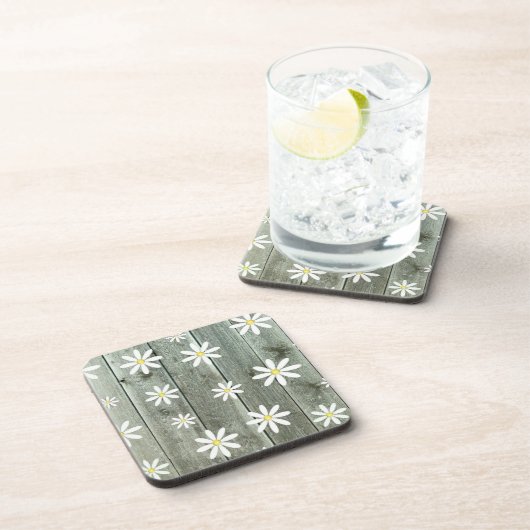 Barnwood Daisy Beverage Coaster Bier Onderzetter (Rechterzijde)