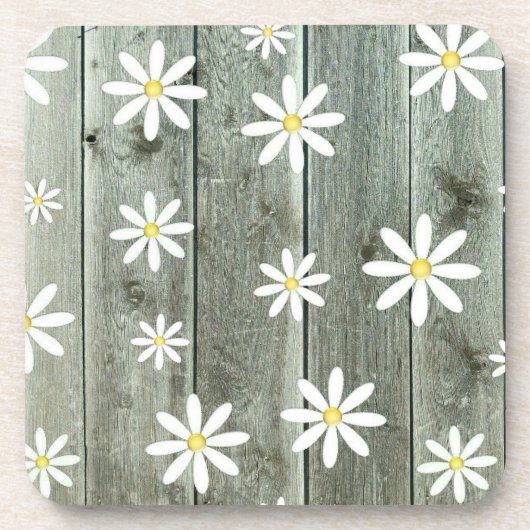 Barnwood Daisy Beverage Coaster Bier Onderzetter (Voorkant)