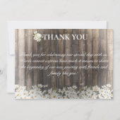 Barnwood en Daisies Bruiloft Bedankkaart (Voorkant)