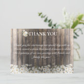 Barnwood en Daisies Bruiloft Bedankkaart (Staand voorkant)