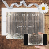 Barnwood en Daisies Bruiloft Save The Date
