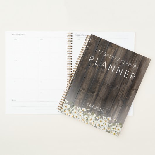 Barnwood en Daisies Rustic Planner (Display)