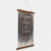 Barnwood en Daisies Rustic Wedding Hangend Wandkleed (Gebogen)