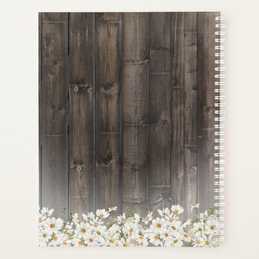 Barnwood en Daisies Rustic Wedding Planner (Achterkant)