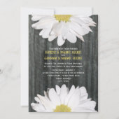 Barnwood en Daisy Wedding Invitation Kaart (Voorkant)