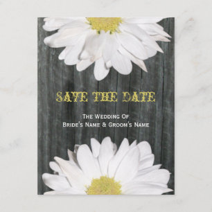 Barnwood en Daisy Wedding Save The Date