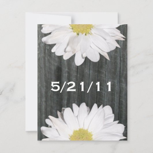 Barnwood en Daisy Wedding Save The Date (Achterkant)