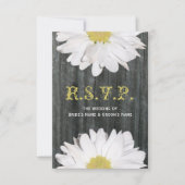 Barnwood en Daisy Wedding Small RSVP (Voorkant)